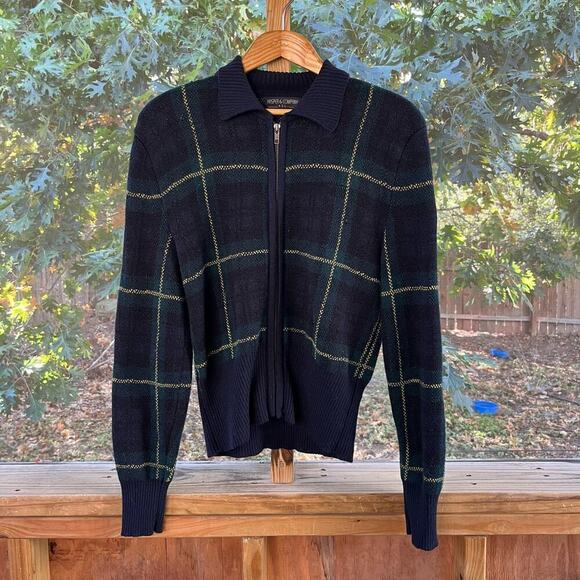 Kasper & Company ASL Sweaters - Kasper & Company A.S.L Women's Preppy Vintage Zip Front Cardigan Size L